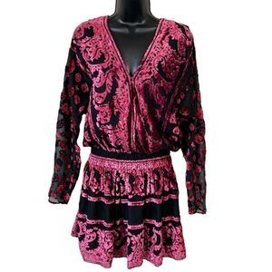 Ramy Brook Clarice Velvet Burnout Mini Dress